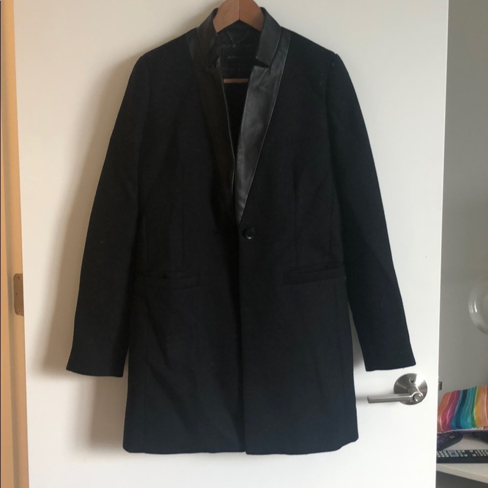 BCBG MAXARIA COAT with leather trim